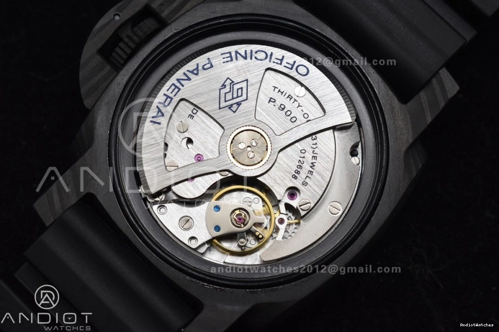 989 Rubber P.900 Best Carbotech Clone 42mm FashionForward Dial Strap Black PAM2231 Edition VSF on 1204